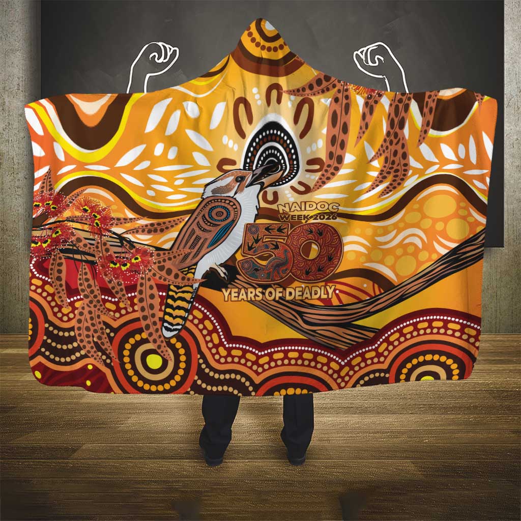 Kookaburra Australia NAIDOC Week 2026 Hooded Blanket 50 Years Deadly Indigenous Art
