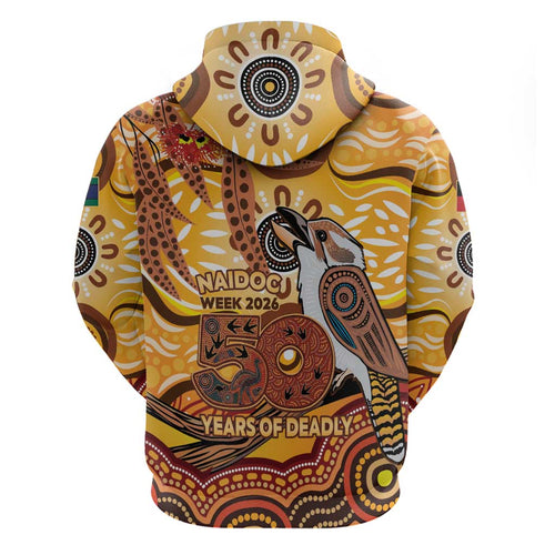Kookaburra Australia NAIDOC Week 2026 Hoodie 50 Years Deadly Indigenous Art