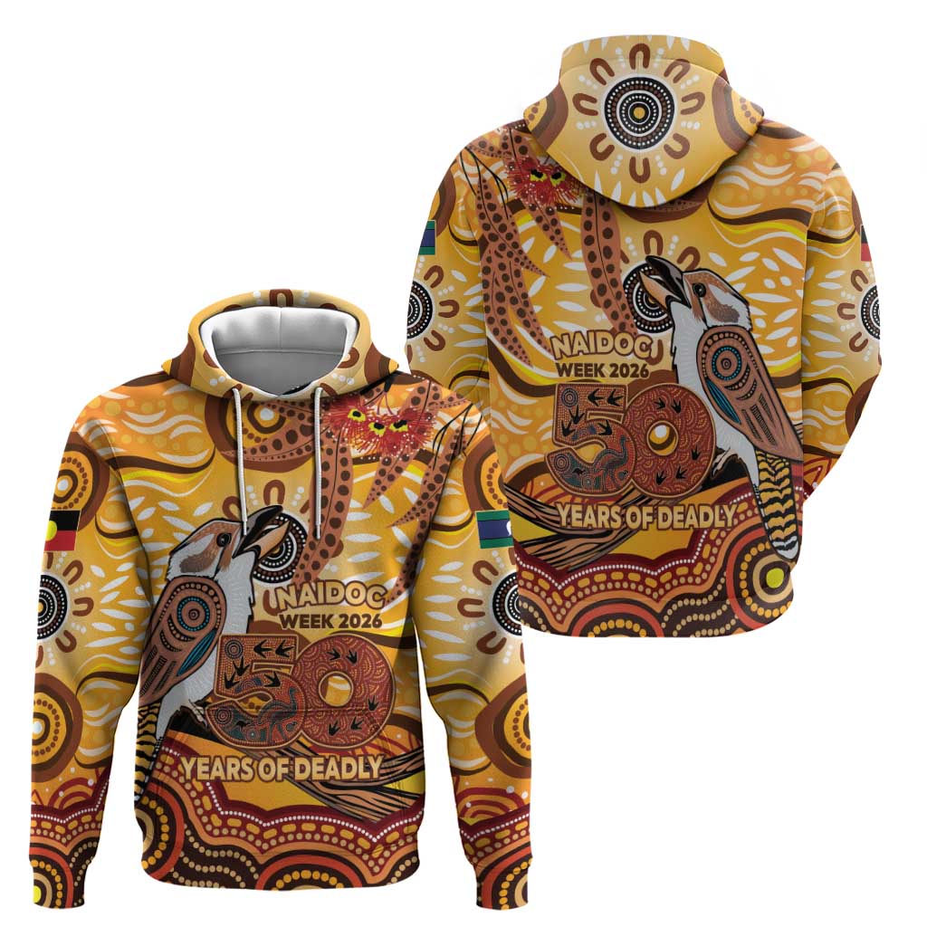 Kookaburra Australia NAIDOC Week 2026 Hoodie 50 Years Deadly Indigenous Art