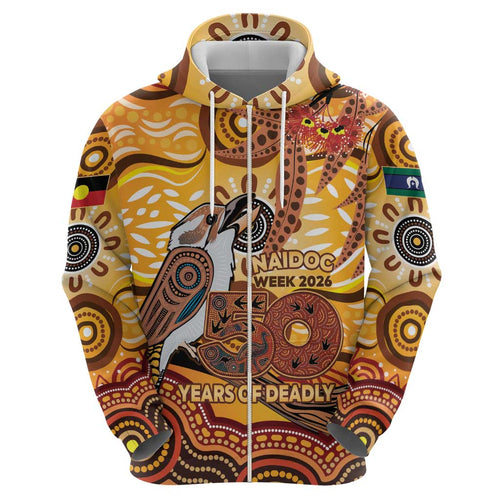 Kookaburra Australia NAIDOC Week 2026 Hoodie 50 Years Deadly Indigenous Art