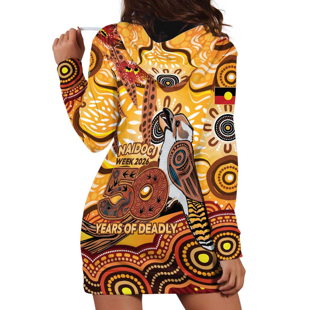 Kookaburra Australia NAIDOC Week 2026 Hoodie Dress 50 Years Deadly Indigenous Art