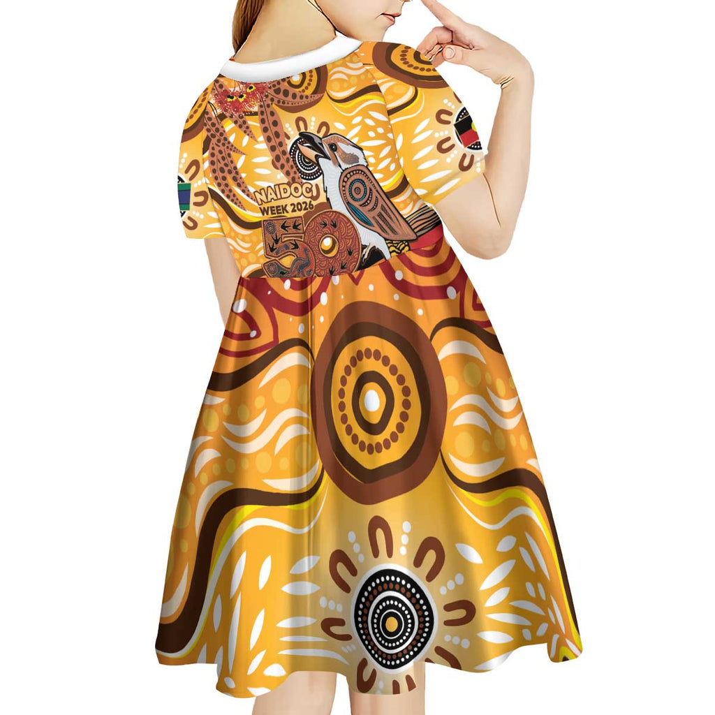 Kookaburra Australia NAIDOC Week 2026 Kid Short Sleeve Dress 50 Years Deadly Indigenous Art