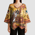 Kookaburra Australia NAIDOC Week 2026 Kimono Sleeve Blouse 50 Years Deadly Indigenous Art