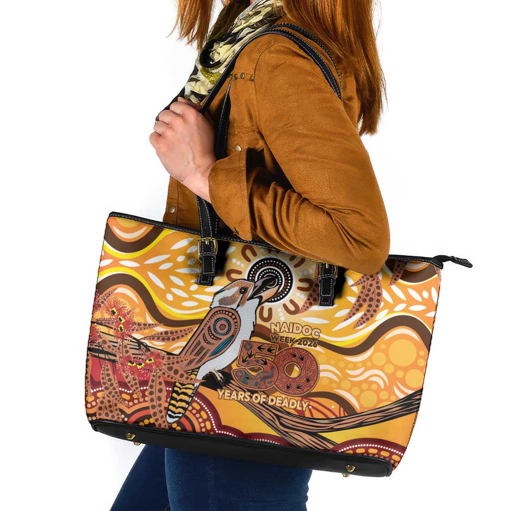 Kookaburra Australia NAIDOC Week 2026 Leather Tote Bag 50 Years Deadly Indigenous Art