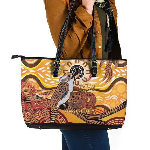 Kookaburra Australia NAIDOC Week 2026 Leather Tote Bag 50 Years Deadly Indigenous Art