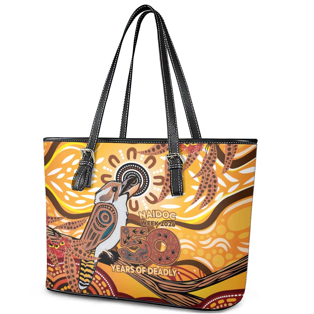 Kookaburra Australia NAIDOC Week 2026 Leather Tote Bag 50 Years Deadly Indigenous Art