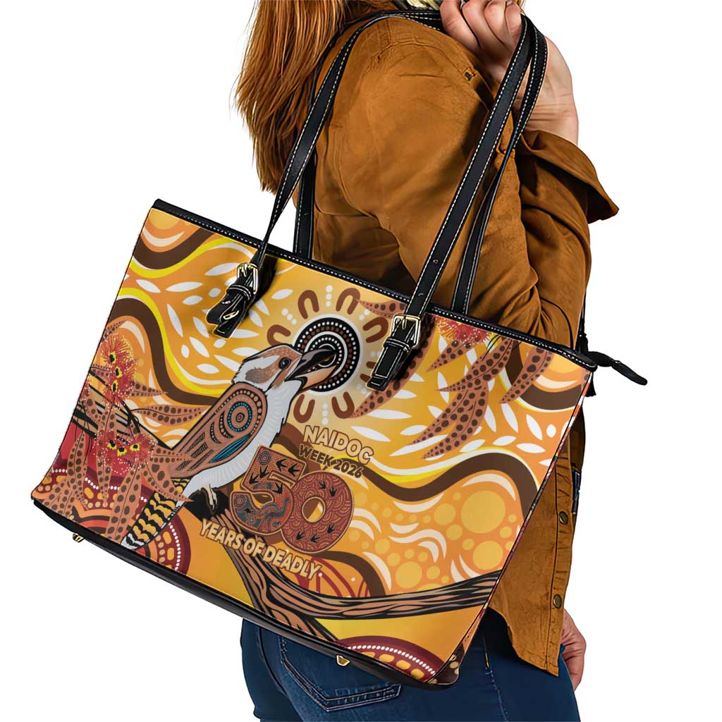 Kookaburra Australia NAIDOC Week 2026 Leather Tote Bag 50 Years Deadly Indigenous Art