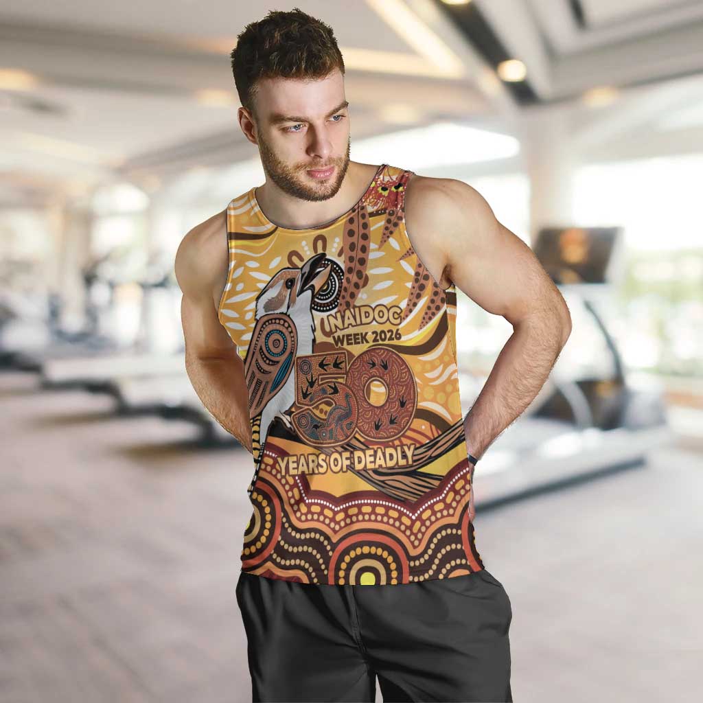 Kookaburra Australia NAIDOC Week 2026 Men Tank Top 50 Years Deadly Indigenous Art