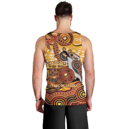 Kookaburra Australia NAIDOC Week 2026 Men Tank Top 50 Years Deadly Indigenous Art