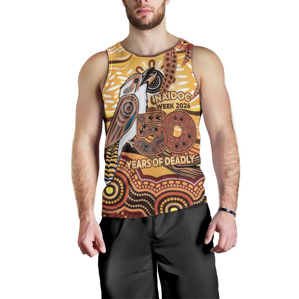 Kookaburra Australia NAIDOC Week 2026 Men Tank Top 50 Years Deadly Indigenous Art