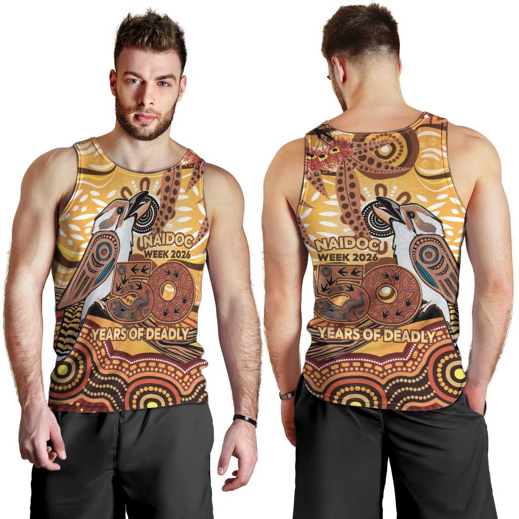 Kookaburra Australia NAIDOC Week 2026 Men Tank Top 50 Years Deadly Indigenous Art