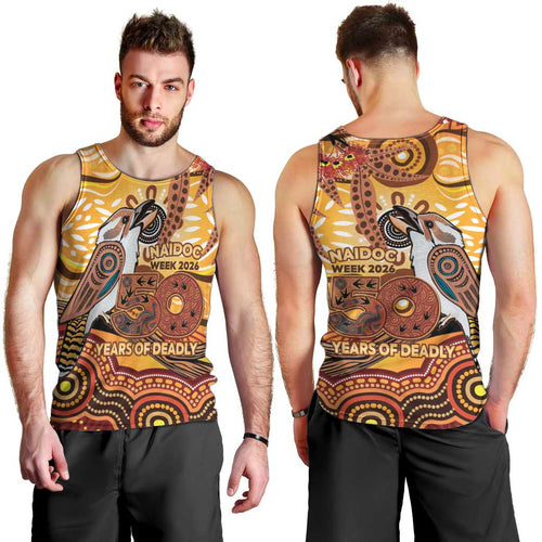Kookaburra Australia NAIDOC Week 2026 Men Tank Top 50 Years Deadly Indigenous Art