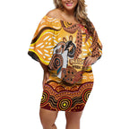 Kookaburra Australia NAIDOC Week 2026 Off Shoulder Short Dress 50 Years Deadly Indigenous Art
