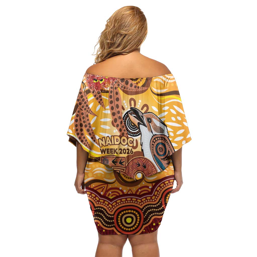 Kookaburra Australia NAIDOC Week 2026 Off Shoulder Short Dress 50 Years Deadly Indigenous Art