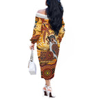 Kookaburra Australia NAIDOC Week 2026 Off The Shoulder Long Sleeve Dress 50 Years Deadly Indigenous Art