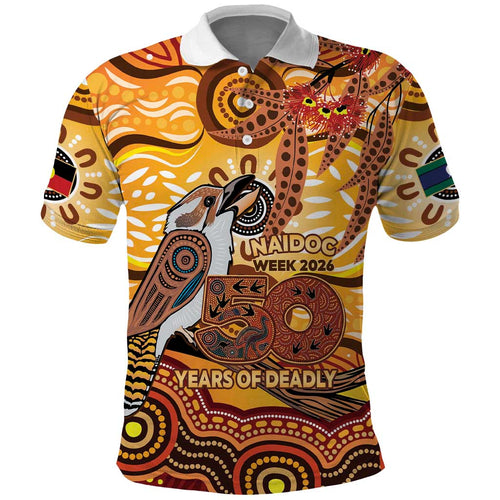 Kookaburra Australia NAIDOC Week 2026 Polo Shirt 50 Years Deadly Indigenous Art