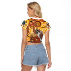 Kookaburra Australia NAIDOC Week 2026 Raglan Cropped T Shirt 50 Years Deadly Indigenous Art