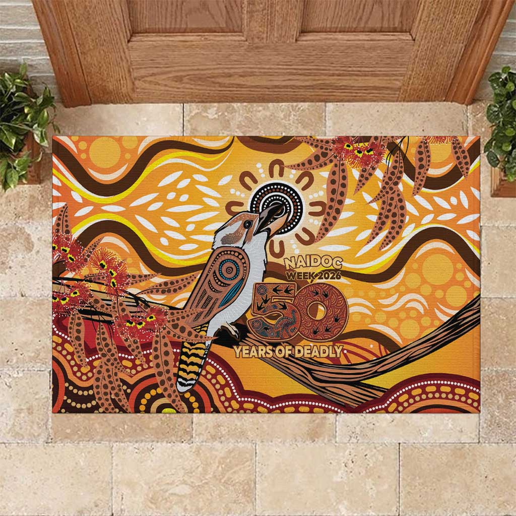 Kookaburra Australia NAIDOC Week 2026 Rubber Doormat 50 Years Deadly Indigenous Art