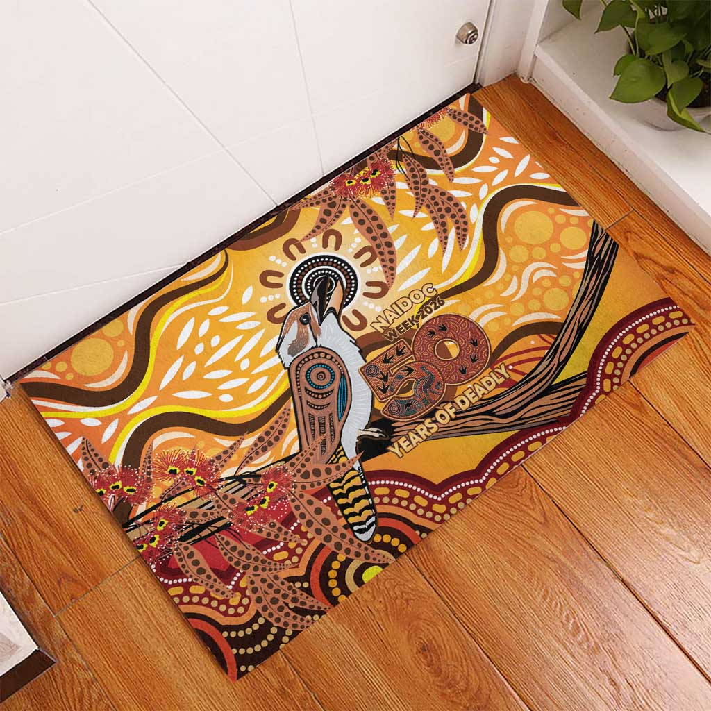 Kookaburra Australia NAIDOC Week 2026 Rubber Doormat 50 Years Deadly Indigenous Art