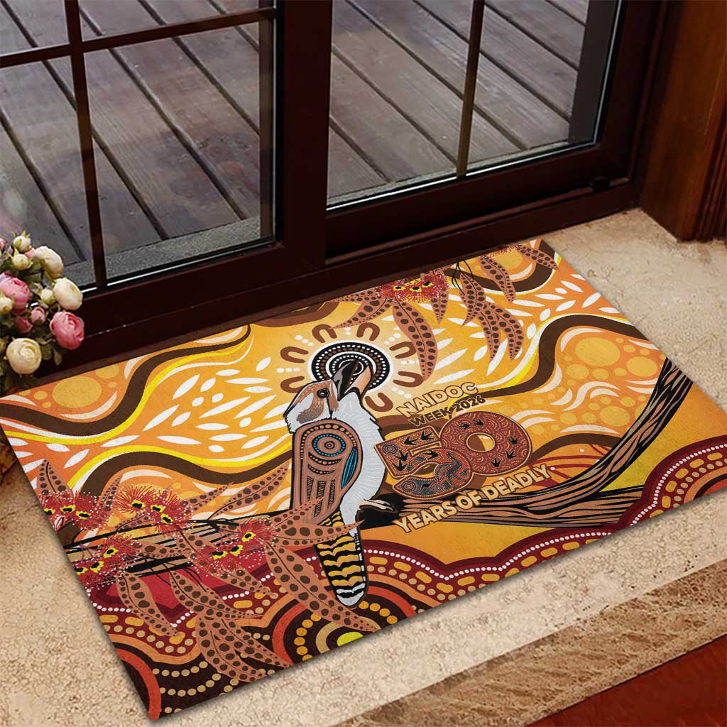 Kookaburra Australia NAIDOC Week 2026 Rubber Doormat 50 Years Deadly Indigenous Art