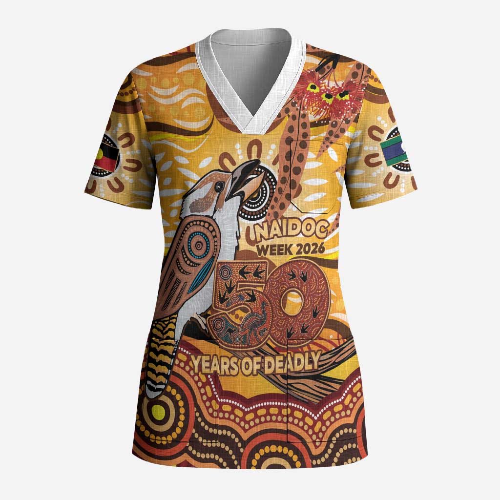 Kookaburra Australia NAIDOC Week 2026 Scrub Top 50 Years Deadly Indigenous Art