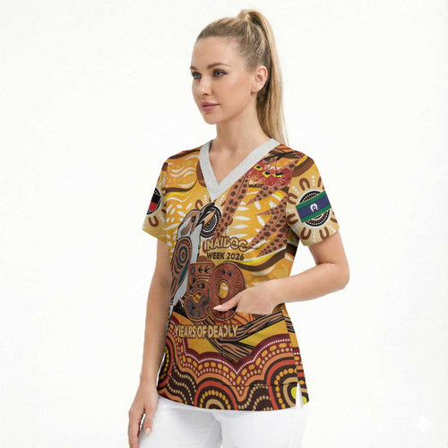 Kookaburra Australia NAIDOC Week 2026 Scrub Top 50 Years Deadly Indigenous Art
