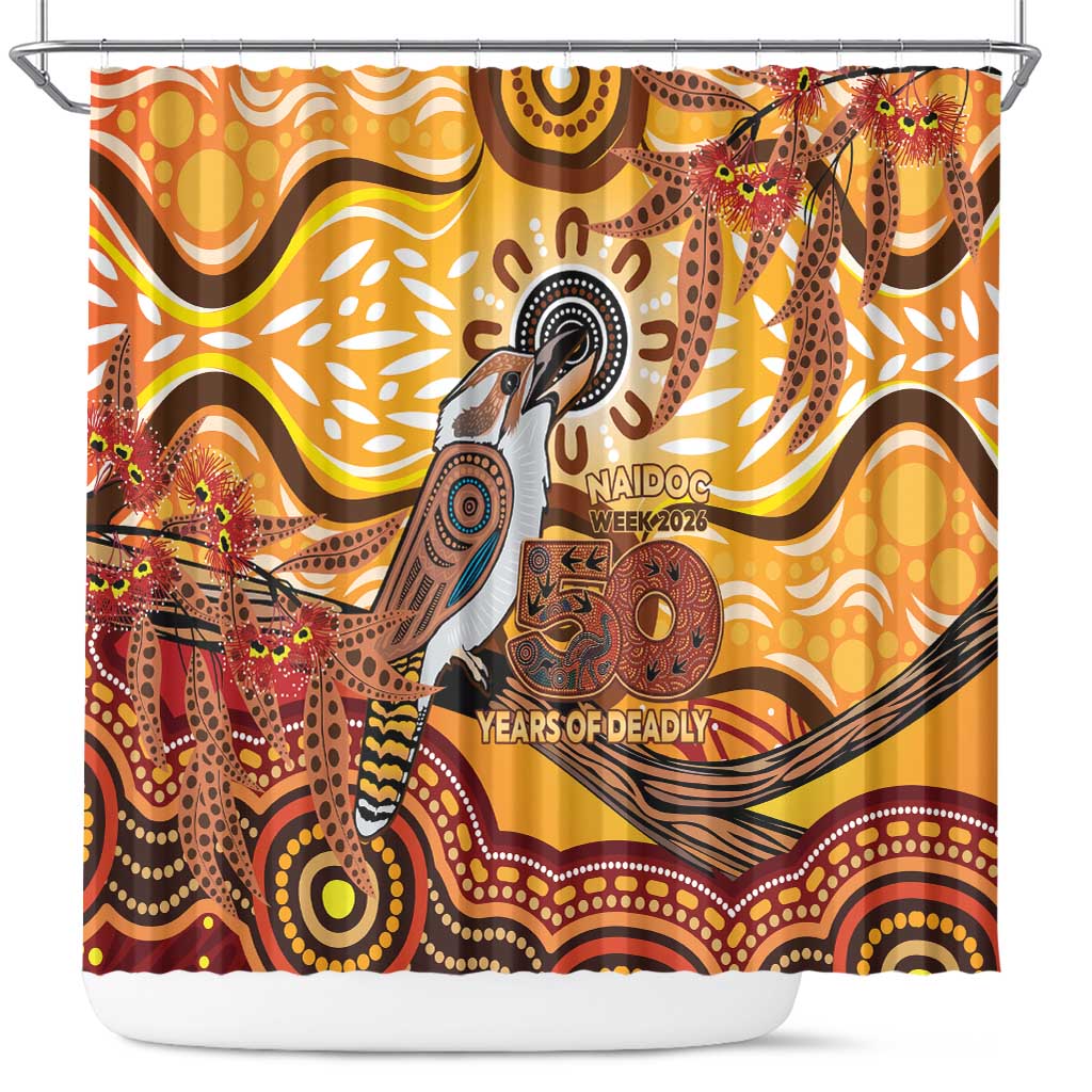 Kookaburra Australia NAIDOC Week 2026 Shower Curtain 50 Years Deadly Indigenous Art