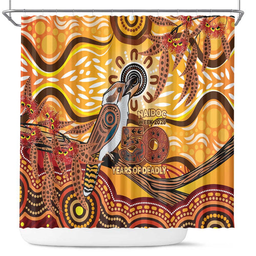 Kookaburra Australia NAIDOC Week 2026 Shower Curtain 50 Years Deadly Indigenous Art