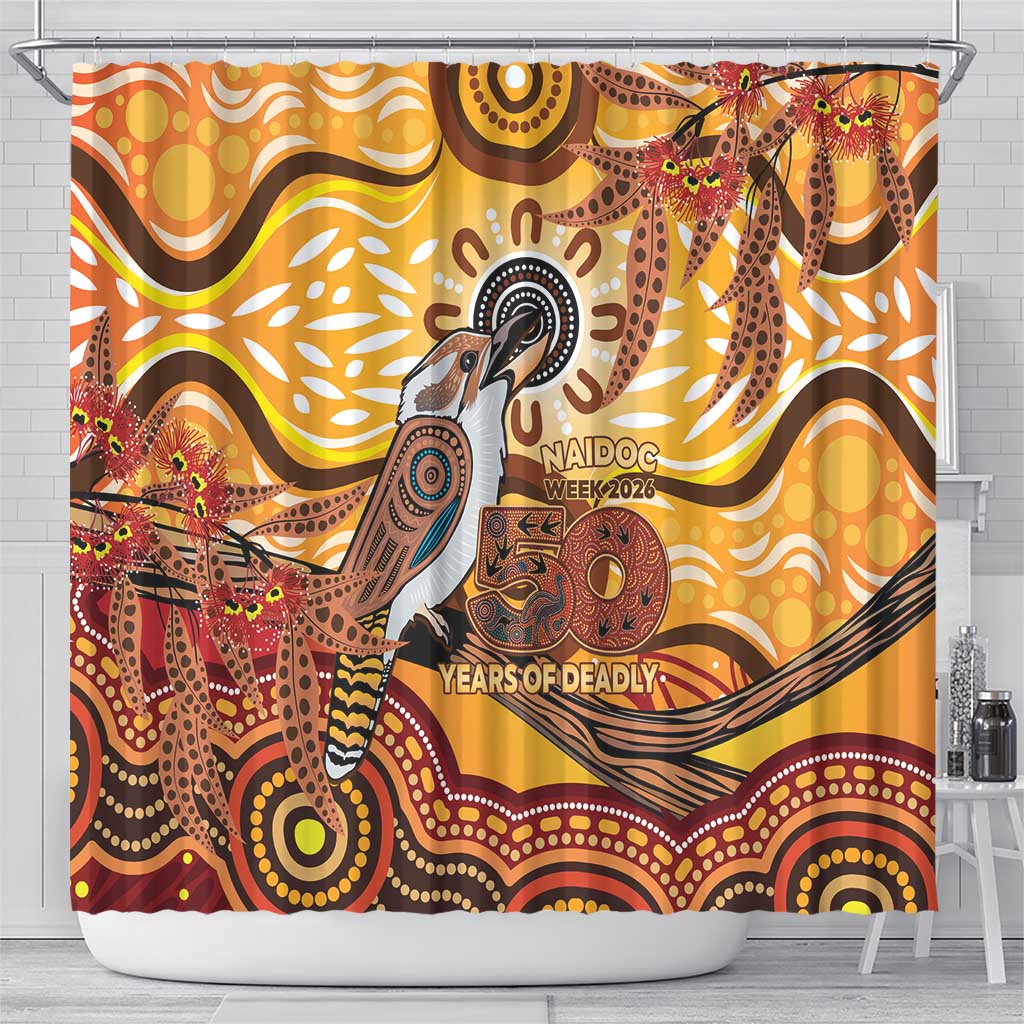 Kookaburra Australia NAIDOC Week 2026 Shower Curtain 50 Years Deadly Indigenous Art