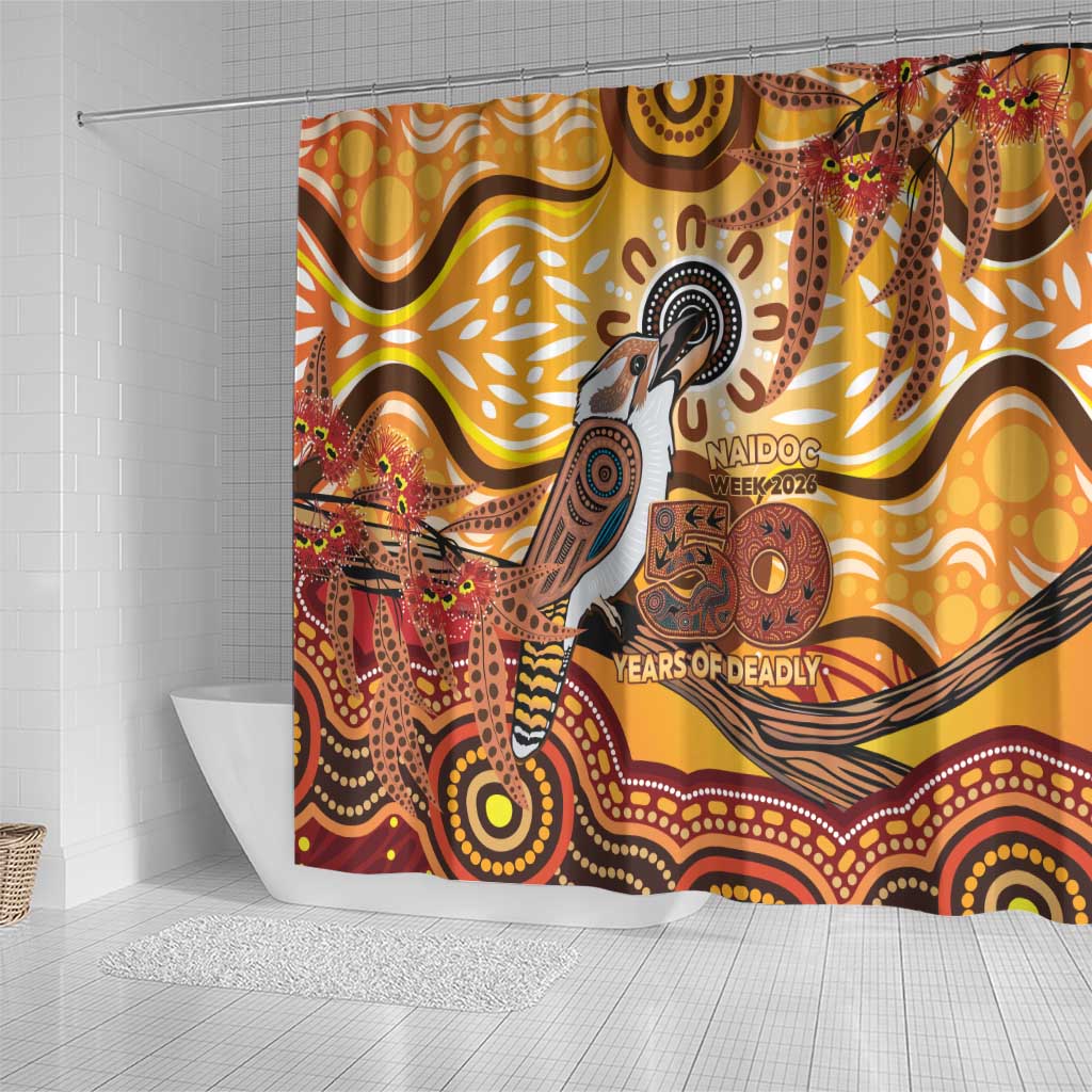 Kookaburra Australia NAIDOC Week 2026 Shower Curtain 50 Years Deadly Indigenous Art