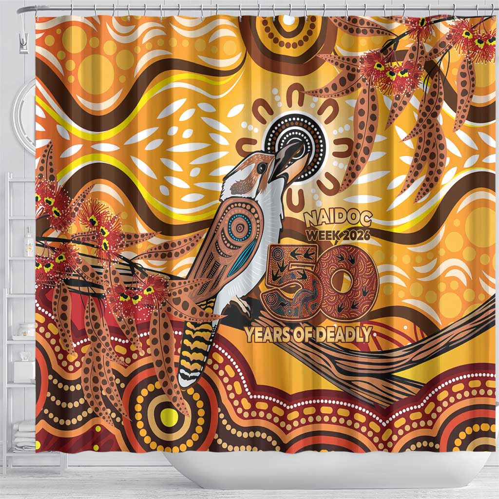 Kookaburra Australia NAIDOC Week 2026 Shower Curtain 50 Years Deadly Indigenous Art