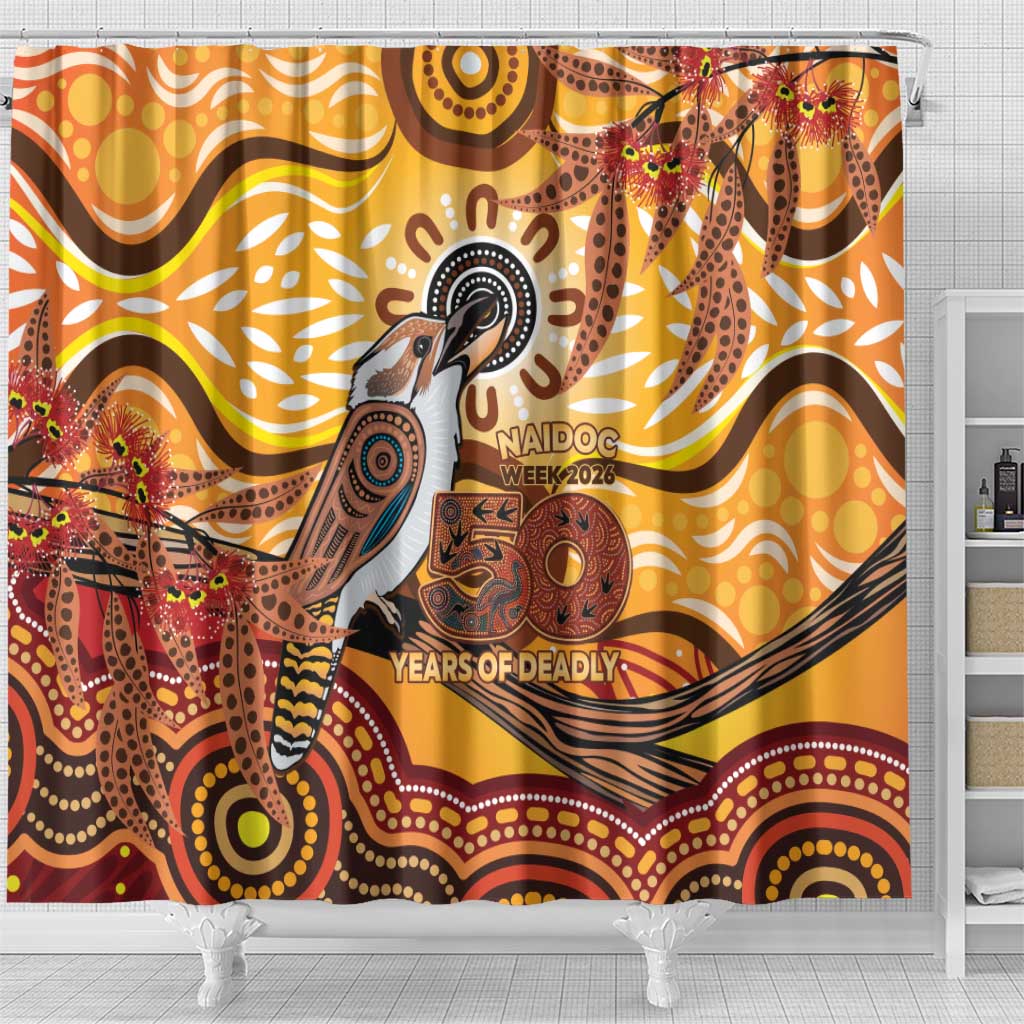 Kookaburra Australia NAIDOC Week 2026 Shower Curtain 50 Years Deadly Indigenous Art