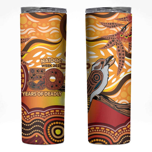 Kookaburra Australia NAIDOC Week 2026 Skinny Tumbler 50 Years Deadly Indigenous Art