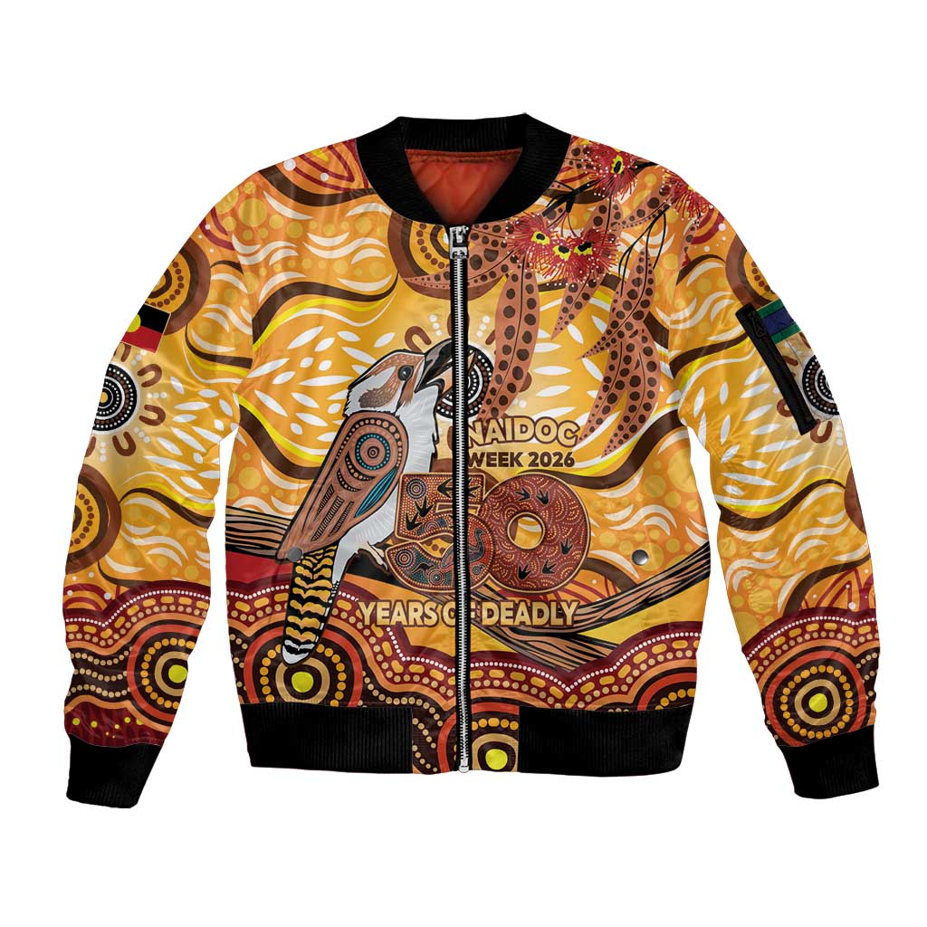 Kookaburra Australia NAIDOC Week 2026 Sleeve Zip Bomber Jacket 50 Years Deadly Indigenous Art