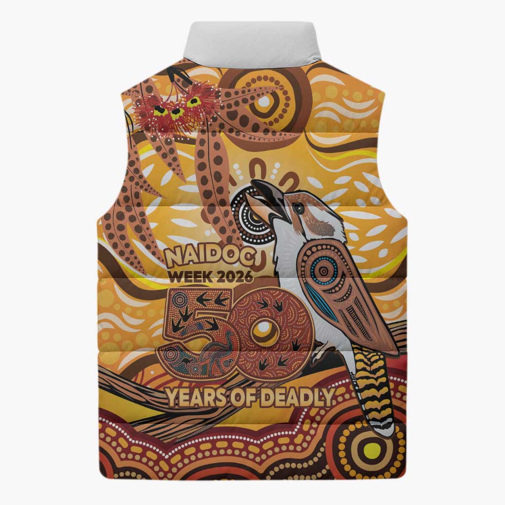 Kookaburra Australia NAIDOC Week 2026 Sleeveless Puffer Jacket 50 Years Deadly Indigenous Art