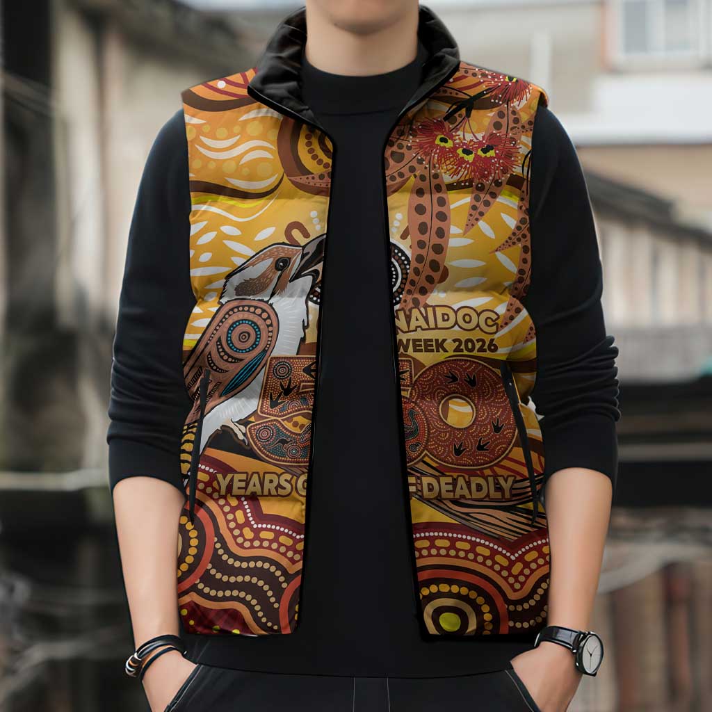 Kookaburra Australia NAIDOC Week 2026 Sleeveless Puffer Jacket 50 Years Deadly Indigenous Art