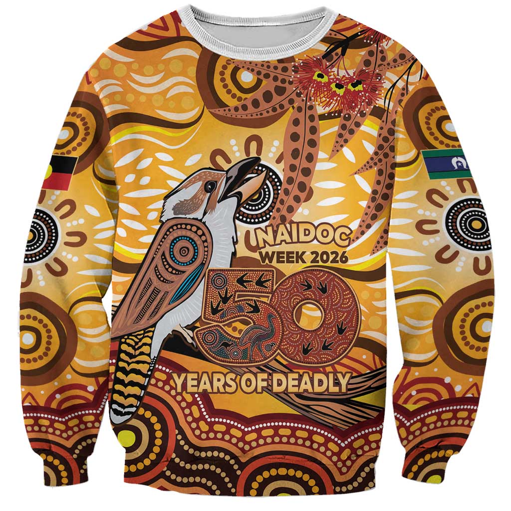 Kookaburra Australia NAIDOC Week 2026 Sweatshirt 50 Years Deadly Indigenous Art