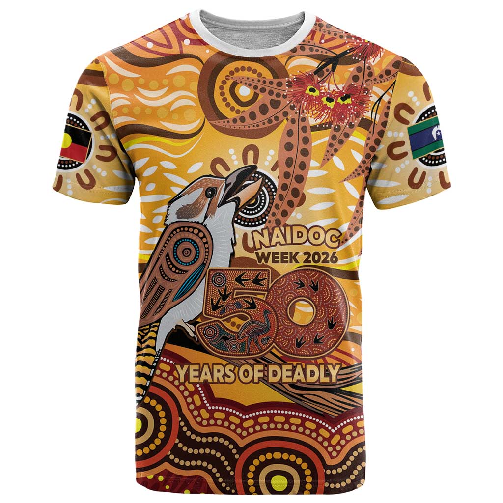 Kookaburra Australia NAIDOC Week 2026 T Shirt 50 Years Deadly Indigenous Art