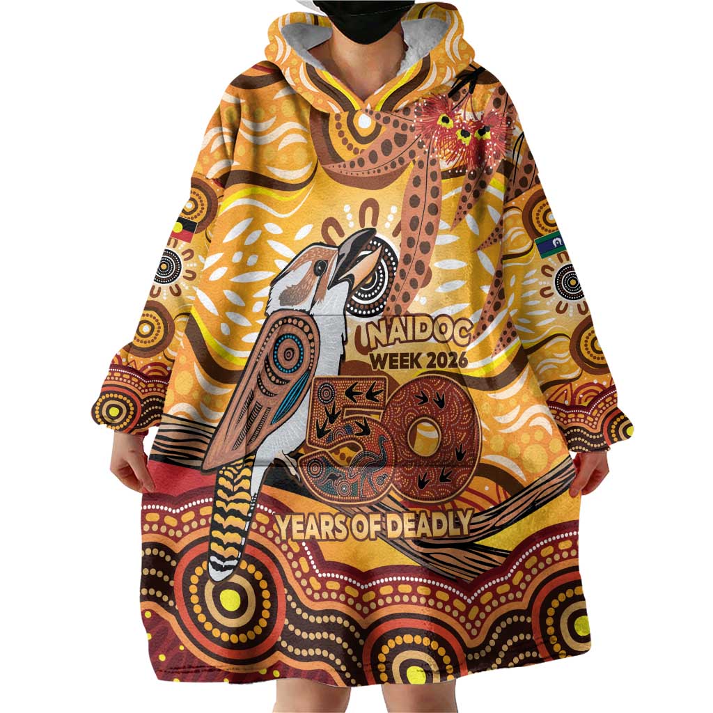 Kookaburra Australia NAIDOC Week 2026 Wearable Blanket Hoodie 50 Years Deadly Indigenous Art