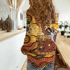 Kookaburra Australia NAIDOC Week 2026 Women Casual Shirt 50 Years Deadly Indigenous Art