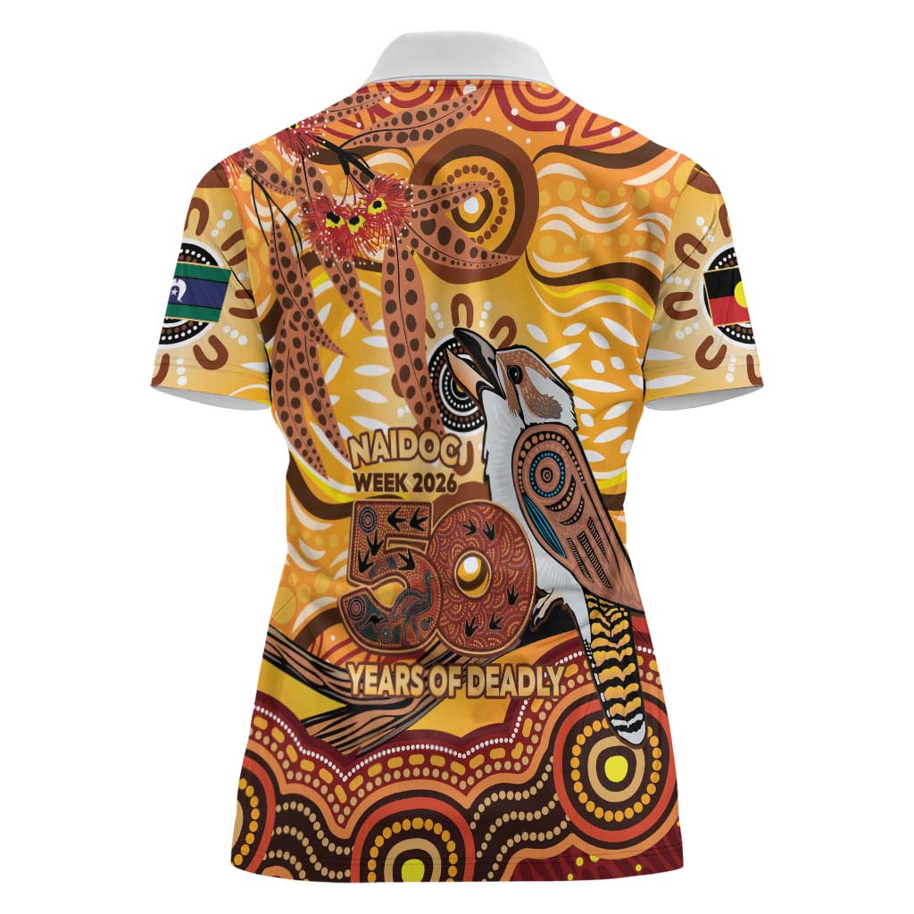 Kookaburra Australia NAIDOC Week 2026 Women Polo Shirt 50 Years Deadly Indigenous Art