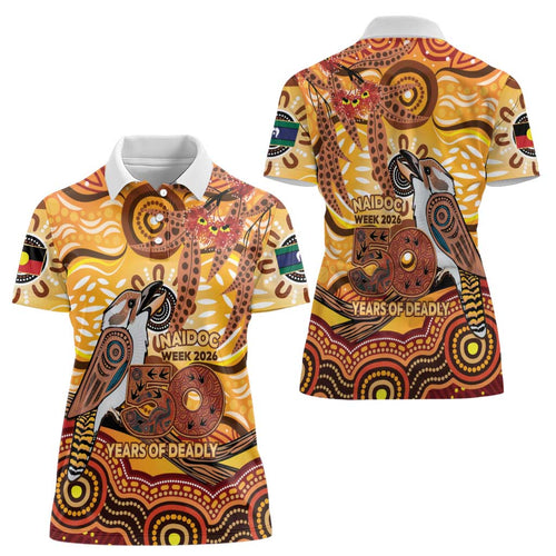 Kookaburra Australia NAIDOC Week 2026 Women Polo Shirt 50 Years Deadly Indigenous Art