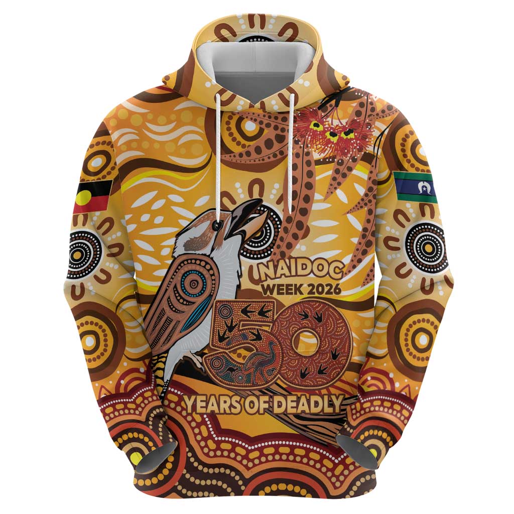 Kookaburra Australia NAIDOC Week 2026 Zip Hoodie 50 Years Deadly Indigenous Art