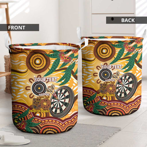 Darts Australia NAIDOC Week 2026 Personalised Laundry Basket 50 Years Deadly Eucalyptus Indigenous Art