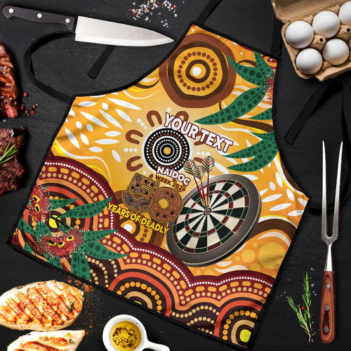 Darts Australia NAIDOC Week 2026 Personalised Apron 50 Years Deadly Eucalyptus Indigenous Art