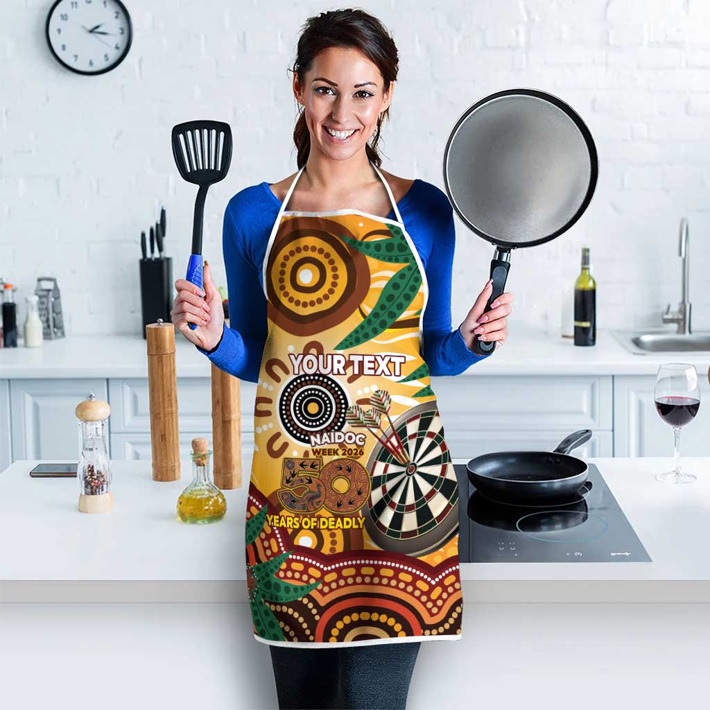 Darts Australia NAIDOC Week 2026 Personalised Apron 50 Years Deadly Eucalyptus Indigenous Art