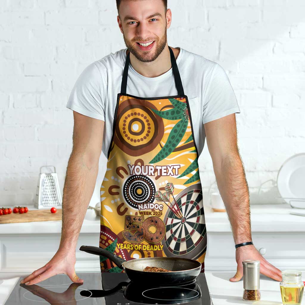 Darts Australia NAIDOC Week 2026 Personalised Apron 50 Years Deadly Eucalyptus Indigenous Art