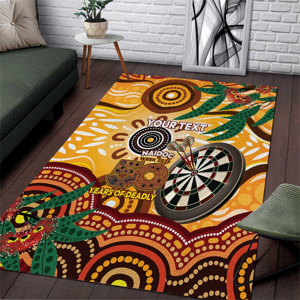 Darts Australia NAIDOC Week 2026 Personalised Area Rug 50 Years Deadly Eucalyptus Indigenous Art