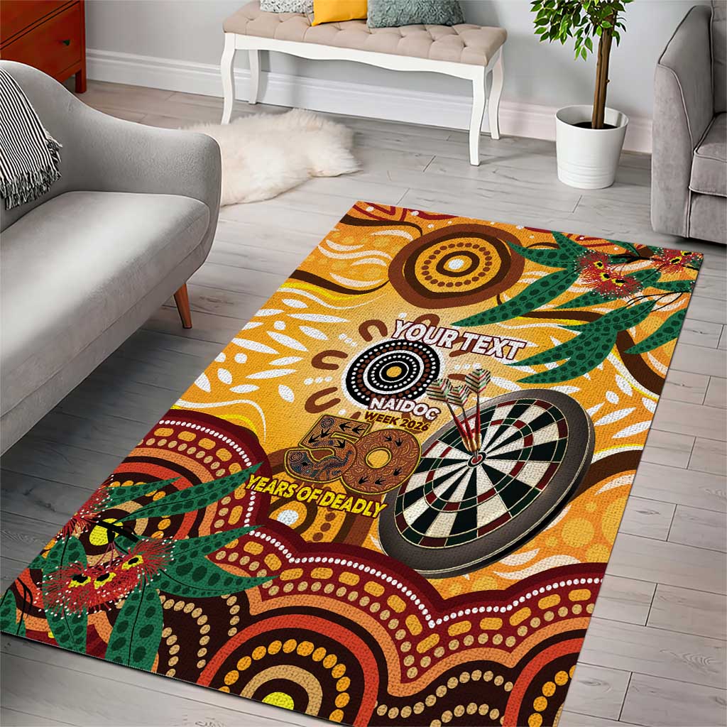 Darts Australia NAIDOC Week 2026 Personalised Area Rug 50 Years Deadly Eucalyptus Indigenous Art