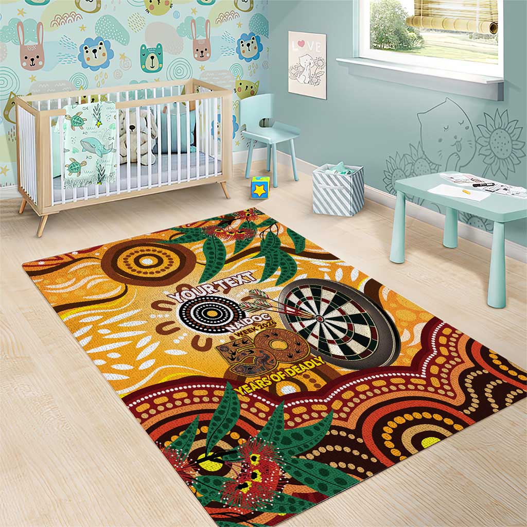 Darts Australia NAIDOC Week 2026 Personalised Area Rug 50 Years Deadly Eucalyptus Indigenous Art